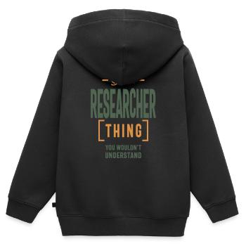 Es ist eine Forscher-Sache Berufsbezeichnung Geschenk - Kinder Premium Organic Zip Hoodie - Schwarz - Hinten - AI Model Kid Male (0cm)
