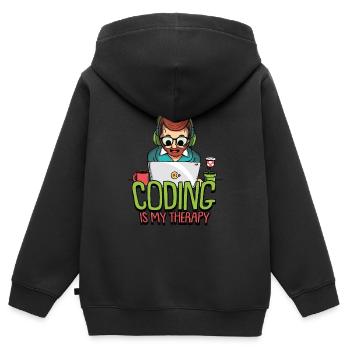 Hacking Programmer Hacker Code Coding Gift - Kids Premium Organic Zip-up Hoodie - black - Back - AI Model Kid Male (0cm)