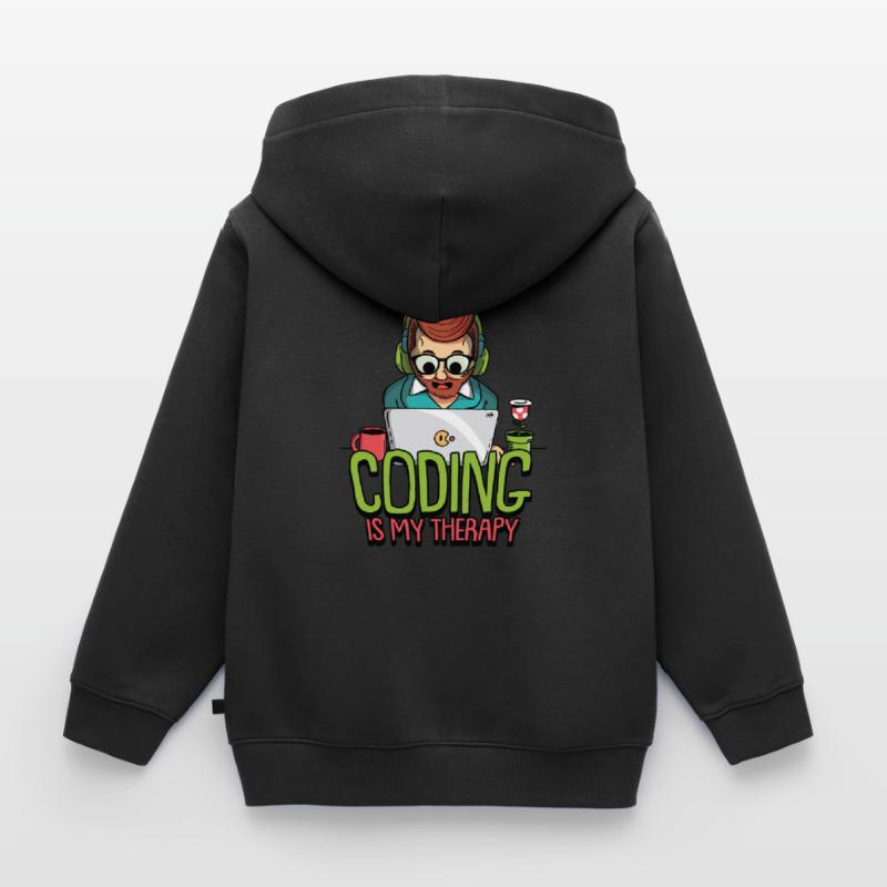 Hacking Programmierer Hacker Code Coding Geschenk Kinder Premium Organic Zip Hoodie