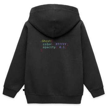 Geist im CSS Format Code für ein Gheis für - Kinder Premium Organic Zip Hoodie - Schwarz - Hinten - AI Model Kid Male (0cm)