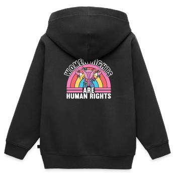 Cadeau d’émancipation du féminisme féministe - Sweat Premium à capuche zippé enfant bio - noir - Dos - AI Model Kid Male (0cm)