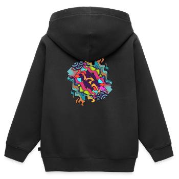 Streetart Abstrakt Kunst - Kinder Premium Organic Zip Hoodie - Schwarz - Hinten - AI Model Kid Male (0cm)