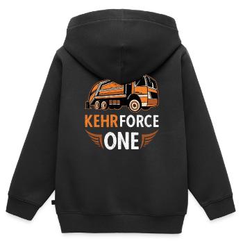 Straßenreinigung Müllabfuhr Abfall Müllauto Spruch - Kinder Premium Organic Zip Hoodie - Schwarz - Hinten - AI Model Kid Male (0cm)