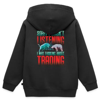 I was thinking about trading - Kinder Premium Organic Zip Hoodie - Schwarz - Hinten - AI Model Kid Male (0cm)
