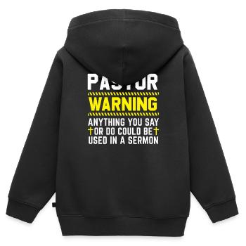 Pastor Pfarrer Kirchengemeinde - Kinder Premium Organic Zip Hoodie - Schwarz - Hinten - AI Model Kid Male (0cm)