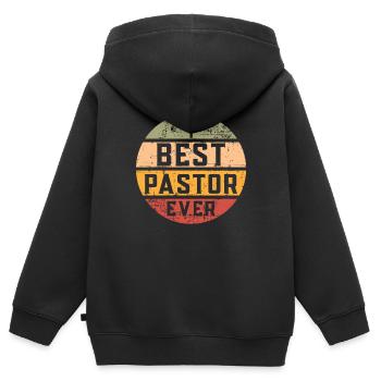 Bester Pfarrer Ever Vintage - Kinder Premium Organic Zip Hoodie - Schwarz - Hinten - AI Model Kid Male (0cm)