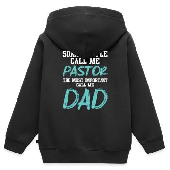 Manche Nennen Mich Pfarrer Die Wichtigen Papa - Kinder Premium Organic Zip Hoodie - Schwarz - Hinten - AI Model Kid Male (0cm)