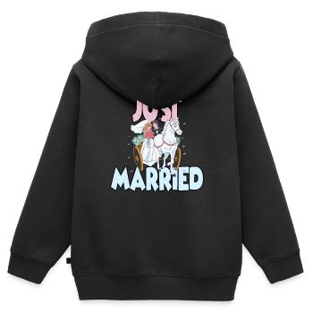 Honeymoon Honeymoon Just Married - Kids Premium Organic Zip-up Hoodie - black - Back - AI Model Kid Male (0cm)