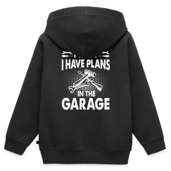 Pläne in der Garage Automechaniker Motorsport - Kinder Premium Organic Zip Hoodie - Schwarz - Hinten - AI Model Kid Male (0cm)