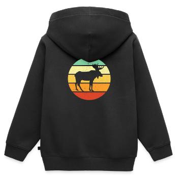 Élan - Sweat Premium à capuche zippé enfant bio - noir - Dos - AI Model Kid Male (0cm)