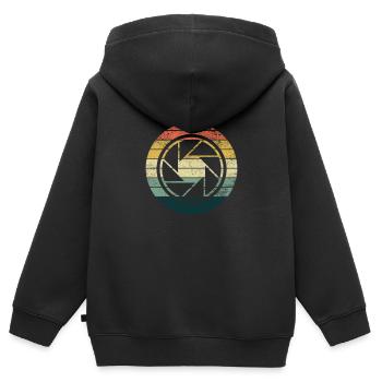 Fotograf Kamera Fotografie Fotografieren Geschenk - Kinder Premium Organic Zip Hoodie - Schwarz - Hinten - AI Model Kid Male (0cm)