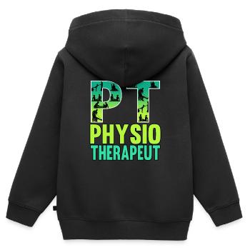 Physiotherapeut Physiotherapeut Krankengymnastik - Kinder Premium Organic Zip Hoodie - Schwarz - Hinten - AI Model Kid Male (0cm)