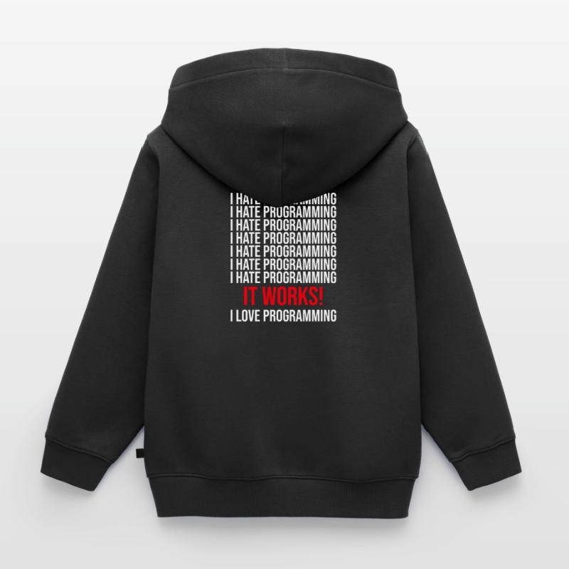 Programmeur Je déteste programmer Sweat Premium à capuche zippé enfant bio