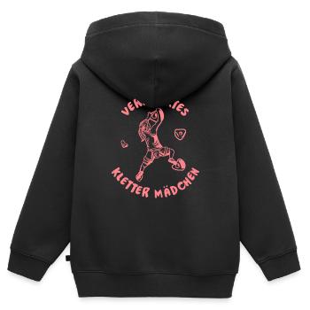 Klettern Bergsport Kletterer - Kinder Premium Organic Zip Hoodie - Schwarz - Hinten - AI Model Kid Male (0cm)