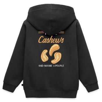Chashew Nuss - Kinder Premium Organic Zip Hoodie - Schwarz - Hinten - AI Model Kid Male (0cm)