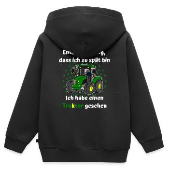 Entschuldigung Traktor - Kinder Premium Organic Zip Hoodie - Schwarz - Hinten - AI Model Kid Male (0cm)