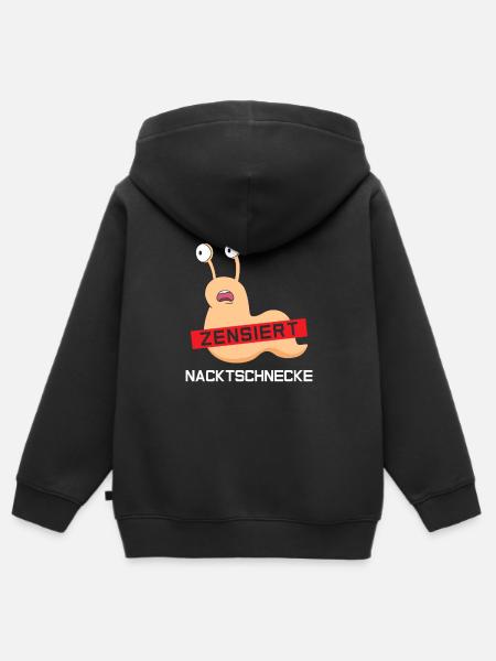 Nacktschnecke Zensiert - Kinder Premium Organic Zip Hoodie - Schwarz