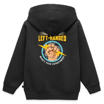 Gaucher gaucher gaucher Leftie Buddy - Sweat Premium à capuche zippé enfant bio - noir - Dos - AI Model Kid Male (0cm)