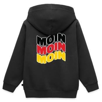 Moin Deutschland Hamburg Deutschlandflagge Moin - Kinder Premium Organic Zip Hoodie - Schwarz - Hinten - AI Model Kid Male (0cm)