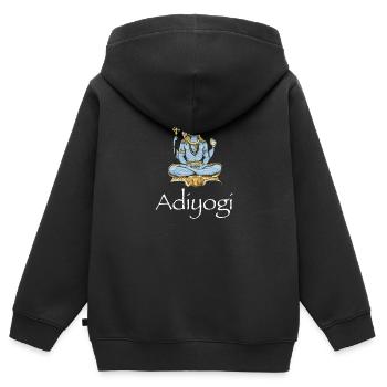 Shiva Lord Adhiyogi Yogi Hindu Gott Geschenkidee - Kinder Premium Organic Zip Hoodie - Schwarz - Hinten - AI Model Kid Male (0cm)