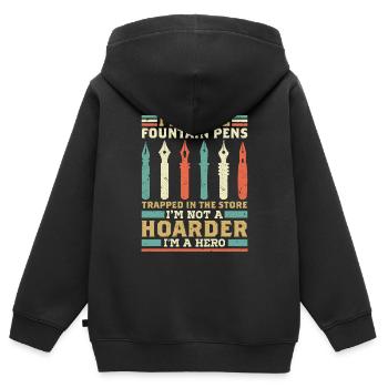 Stylos collector Stylo plume à encre Collector Gesch - Sweat Premium à capuche zippé enfant bio - noir - Dos - AI Model Kid Male (0cm)