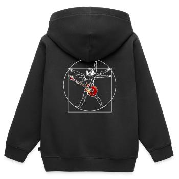 Da Vinci Guitare - Vitruvy Rock Music Band Cadeau - Sweat Premium à capuche zippé enfant bio - noir - Dos - AI Model Kid Male (0cm)
