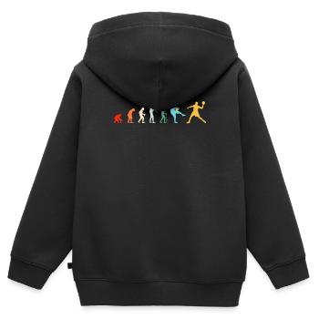 Evolution Dodgeball Team Team Cadeau - Sweat Premium à capuche zippé enfant bio - noir - Dos - AI Model Kid Male (0cm)