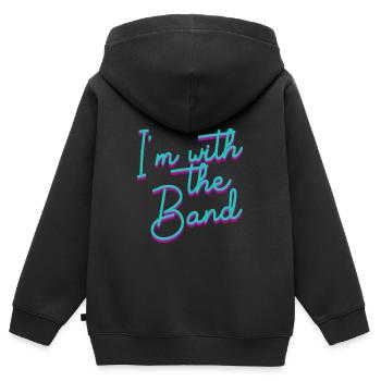 Je suis avec le groupe marchant football Mi-temps Percu - Sweat Premium à capuche zippé enfant bio - noir - Dos - AI Model Kid Male (0cm)