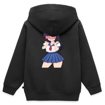 Anime Anime Merch Animes Anime Outfit Animefiguren - Kinder Premium Organic Zip Hoodie - Schwarz - Hinten - AI Model Kid Male (0cm)