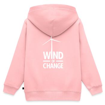 Énergie éolienne Énergie éolienne Climat Éolienne - Sweat Premium à capuche zippé enfant bio - rose - Dos - AI Model Kid Female (0cm)