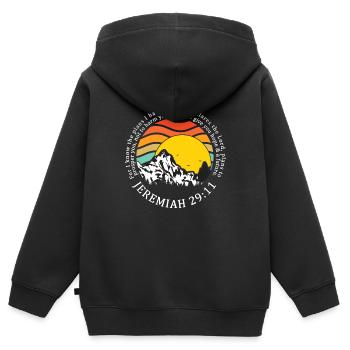 Christliche Geschenk Hoffnung - Kinder Premium Organic Zip Hoodie - Schwarz - Hinten - AI Model Kid Male (0cm)