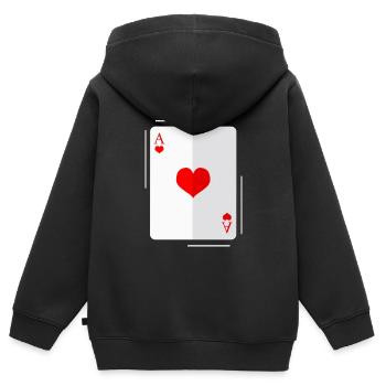 Ace of Hearts 8 - Kinder Premium Organic Zip Hoodie - Schwarz - Hinten - AI Model Kid Male (0cm)