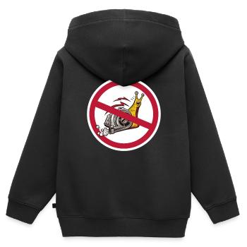 Panneau Escargot Lustig panneau de signalisation - Sweat Premium à capuche zippé enfant bio - noir - Dos - AI Model Kid Male (0cm)