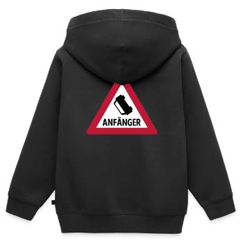 Fahranfänger Schild Lustig Straßenschild Geschenk - Kinder Premium Organic Zip Hoodie - Schwarz - Hinten - AI Model Kid Male (0cm)