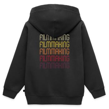 Filmmaker Film Film Flap Saying Retro Gift - Kids Premium Organic Zip-up Hoodie - black - Back - AI Model Kid Male (0cm)
