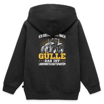 Ich Rieche Nicht Nach Gülle Das Ist Landwirtschaft - Kinder Premium Organic Zip Hoodie - Schwarz - Hinten - AI Model Kid Male (0cm)