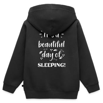 Dire dormir - Sweat Premium à capuche zippé enfant bio - noir - Dos - AI Model Kid Male (0cm)