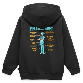 Infirmière Anatomie - Sweat Premium à capuche zippé enfant bio - noir - Dos - AI Model Kid Male (0cm)