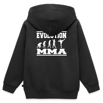 Evolution Mma - Kinder Premium Organic Zip Hoodie - Schwarz - Hinten - AI Model Kid Male (0cm)