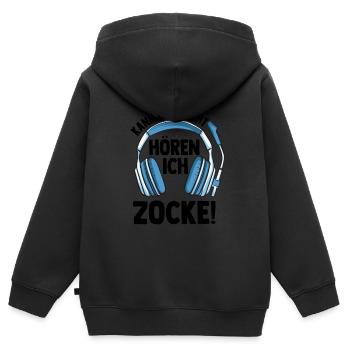 Gaming - Kinder Premium Organic Zip Hoodie - Schwarz - Hinten - AI Model Kid Male (0cm)