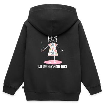 Kitesurfen Kiteboarding Kite Kiten - Kinder Premium Organic Zip Hoodie - Schwarz - Hinten - AI Model Kid Male (0cm)