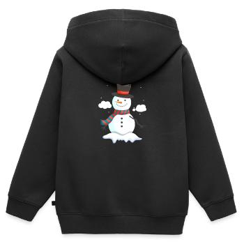 Prag Schneemann - Kinder Premium Organic Zip Hoodie - Schwarz - Hinten - AI Model Kid Male (0cm)