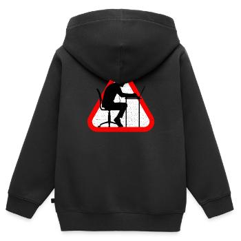 Attention Web Developer - Kids Premium Organic Zip-up Hoodie - black - Back - AI Model Kid Male (0cm)