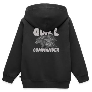 Stachelschwein - Kinder Premium Organic Zip Hoodie - Schwarz - Hinten - AI Model Kid Male (0cm)