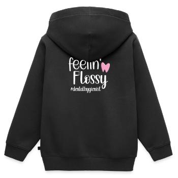 Dentalhygieniker Zahnhygienikerin Mundhygiene - Kinder Premium Organic Zip Hoodie - Schwarz - Hinten - AI Model Kid Male (0cm)