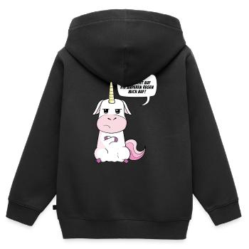 Ich Rege Mich Nicht Auf Die Anderen Regen Mich Auf - Kinder Premium Organic Zip Hoodie - Schwarz - Hinten - AI Model Kid Male (0cm)