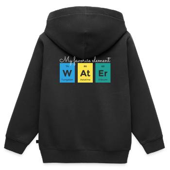 Chemistry Water Element Periodic Table - Kids Premium Organic Zip-up Hoodie - black - Back - AI Model Kid Male (0cm)