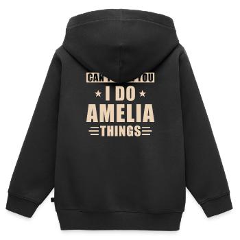 Amelia things - Kinder Premium Organic Zip Hoodie - Schwarz - Hinten - AI Model Kid Male (0cm)