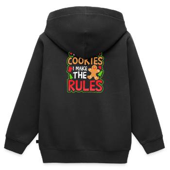 Weihnachtsbacken Ich mache Kekse Regeln - Kinder Premium Organic Zip Hoodie - Schwarz - Hinten - AI Model Kid Male (0cm)