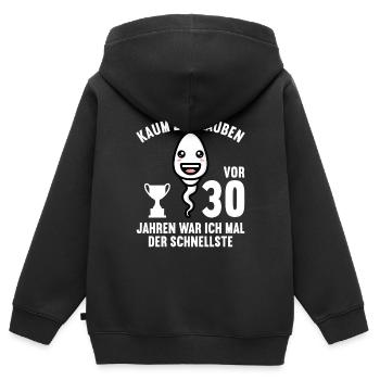 30 Jahre vor 30 Jahren schnellste 30. Geburtstag - Kinder Premium Organic Zip Hoodie - Schwarz - Hinten - AI Model Kid Male (0cm)